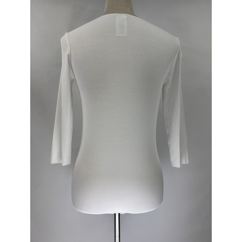 Wolford Tokio String Bodysuit White Small Scoop Neck Modal Elastane Modal - Picture 2 of 7